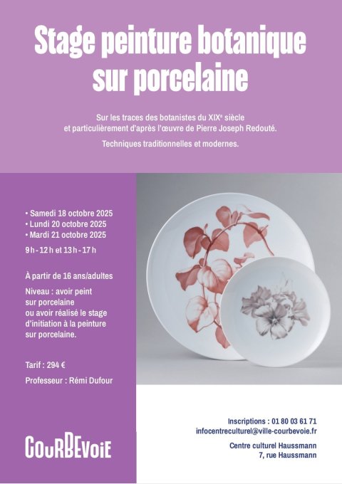 Stage peinture botanique sur porcelaine 